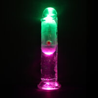 RealRock Vibrierender Dildo mit LED Transparent 15 cm Ø 3 cm