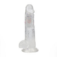 RealRock Vibrating Dildo with LED Transparent 20 cm...