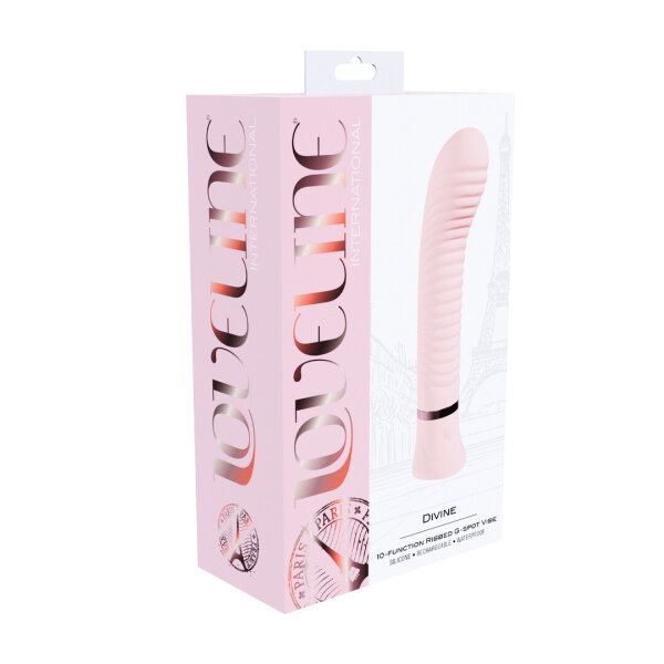 Loveline Divine Ribbed G-Spot Vibe Rosa 12,5 cm Ø 3,4 cm