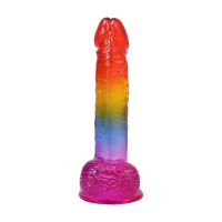 Doc Johnsons Crystal Jellies Realistic Cock with Balls Multicolor 21.6 cm