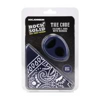 Doc Johnson The Code Silikon-Penisring mit Bandana Blau Ø 4,6 cm