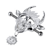 Kiotos Demonic Bull Mask Nippelklemmen Silber