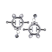 Kiotos Steel Kitten with Bowtie Nipple Clamps with Chain Silver