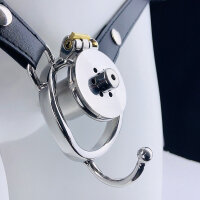 Kiotos Chastity Cage with Removable Urethral Rod and Belt Silver Ø 2.5 cm