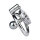 Kiotos Steel Chastity Device with Large Ball Plug Silver 6 cm Ø 4.5 cm