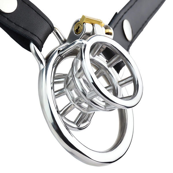 Kiotos Steel Chastity Device with Cone and Belt Silver 3.2 cm Ø 4.5 cm