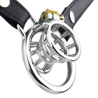 Kiotos Steel Chastity Device with Cone and Belt Silver 3.2 cm Ø 4.5 cm