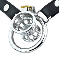Kiotos Steel Chastity Device with Cone and Belt Silver 3.2 cm Ø 4.5 cm