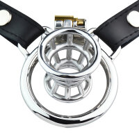 Kiotos Steel Chastity Device with Cone and Belt Silver 3.2 cm Ø 4.5 cm