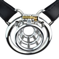 Kiotos Steel Chastity Device with Cone and Belt Silver 3.2 cm Ø 4.5 cm