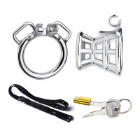 Kiotos Steel Chastity Device with Cone and Belt Silver 3.2 cm Ø 4.5 cm