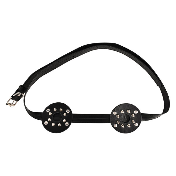 Kiotos Spiked Breast Binder with Rounded Studs and Open Center Black