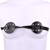 Kiotos Spiked Breast Binder with Rounded Studs and Open Center Black