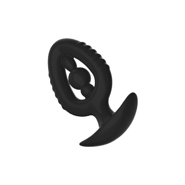 Kiotos Anal Plug/Expander with Inner Bead Black Ø 6.8 cm