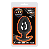 Kiotos Anal Plug/Expander with Inner Bead Black Ø 6.8 cm