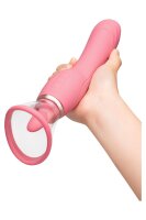 Le Wand Lick 3-1 Doppelseitiger Vibrator mit Zungenstimulator Rosa 26 cm Ø 4 cm