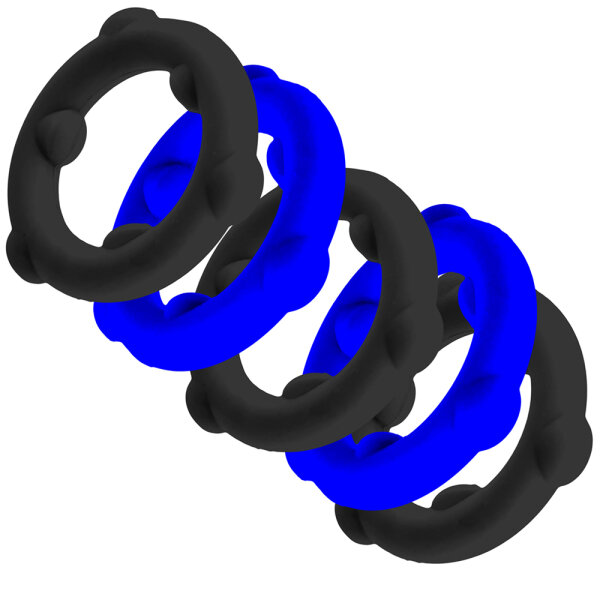 Oxballs GEARHEADS 5-Pack SPINNER Rings Blue / Black