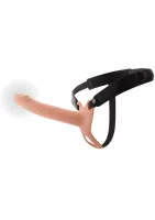 Hidden Desire Hollow Vibrating Strap-On Beige 20 cm