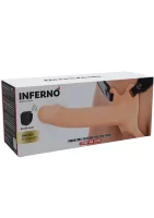Hidden Desire Hollow Vibrating Strap-On Beige 20 cm