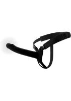 Hidden Desire Hollow Vibrating Strap-On Black 20 cm