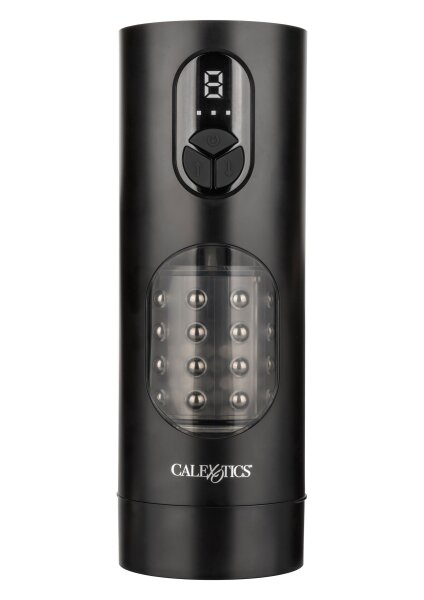 CalExotics Beaded Power Stroker mit Vibration Schwarz