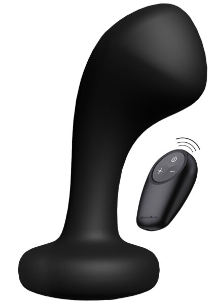 Hidden Desire Extreme Bullshead Power Anal Plug mit Vibration Schwarz Ø 4,5 cm