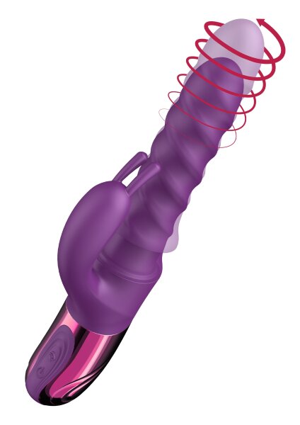 She.E.O. Swirl Rabbit Vibrator mit Stoßfunktion Lila 26 cm