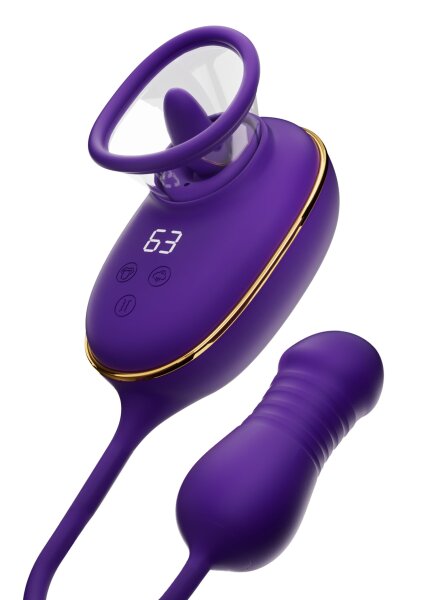 She.E.O. Licking Clitoral Pump & Anal Stimulator Purple 9 cm Ø 5.3 cm