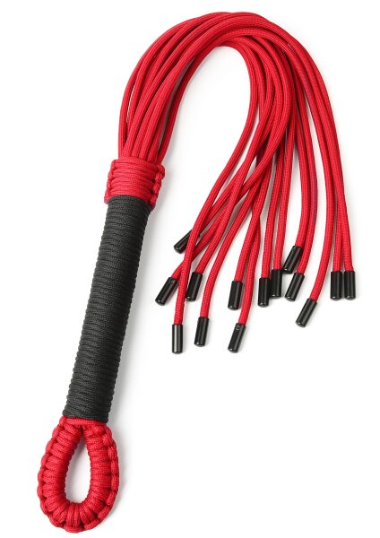 Taboom Knot Flogger Schwarz Rot