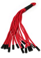Taboom Knot Flogger Schwarz Rot