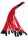 Taboom Knot Flogger Schwarz Rot