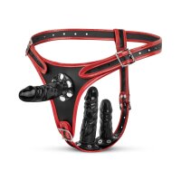Easytoys Triple Dildo Strap-On Harness Mehrfarbig
