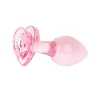 Easytoys Glass Anal Plug with Heart Base Pink Ø 3.8 cm