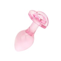 Easytoys Glass Anal Plug with Heart Base Pink Ø 3.8 cm
