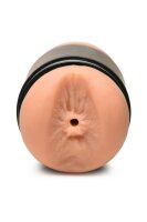XR Brands Double Shot Mini Ass and Vagina Masturbator Beige