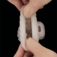 LoveToy Knights Ring Vibrating Dual Purpose Sleeve Spiral White