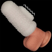 LoveToy Knights Ring Vibrating Dual Purpose Sleeve Drip White