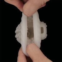 LoveToy Knights Ring Vibrating Dual Purpose Sleeve Drip White