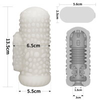 LoveToy Knights Ring Vibrating Dual Purpose Sleeve Drip White