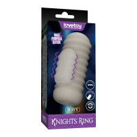 LoveToy Knights Ring Vibrating Dual Purpose Sleeve Wavy White
