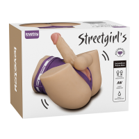 LoveToy Streetgirls Dual Motor Sensation Pulse with Dildo - Nude