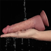 LoveToy - Power Cock 21,5cm - Vibrating Dual Desinty - Nude