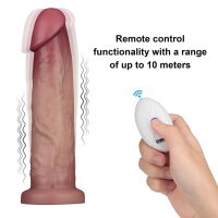 LoveToy Vibrating Sliding Skin Pro II with remote control - 9" / 23 cm Nude