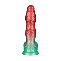 LoveToy Dual Density  Inflatable Dildo 10" / 25 cm Red/Green