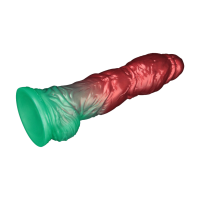 LoveToy Dual Density  Inflatable Dildo 10" / 25 cm Red/Green