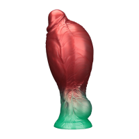 LoveToy Dual Density Inflatable Dildo 8" / 20 cm Red/Green