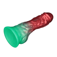 LoveToy Dual Density Inflatable Dildo 8" / 20 cm Red/Green