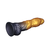 LoveToy Dual Density Inflatable Dildo 10" / 25 cm Gold/Black
