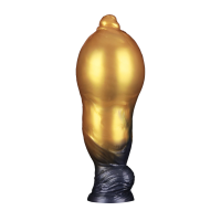 LoveToy Dual Density Inflatable Dildo 10" / 25 cm Gold/Black