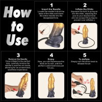 LoveToy Dual Density Inflatable Dildo 10" / 25 cm Gold/Black